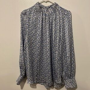 H&M floral print long sleeve blouse size large.